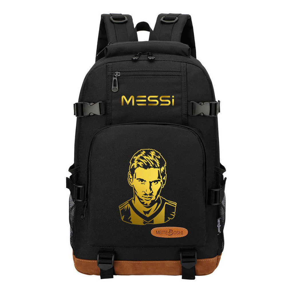 Hot Stamping Sports Football Star Printed Student Backpack For Men And Women's Backpacks