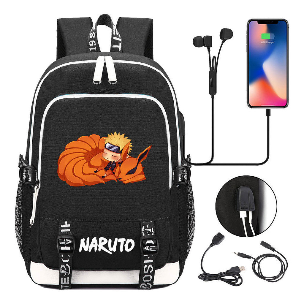 Naruto Student Backpack Usb Men's And Women's Casual Backpack