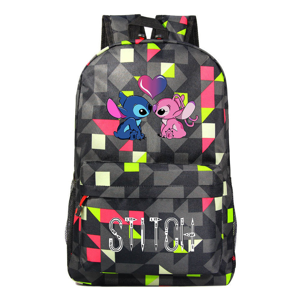 Interstellar Baby Stitch Printed Youth Student Backpack For Men And Women Casual Backpack