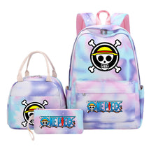 Cartoon Pirate King Student Girls School Bag Lunch Bag Three Piece Set Backpack Set