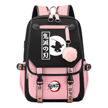 Japanese Cartoon Fashion Usb Youth Student Backpack With Casual Woven Strap Flip Back Backpack