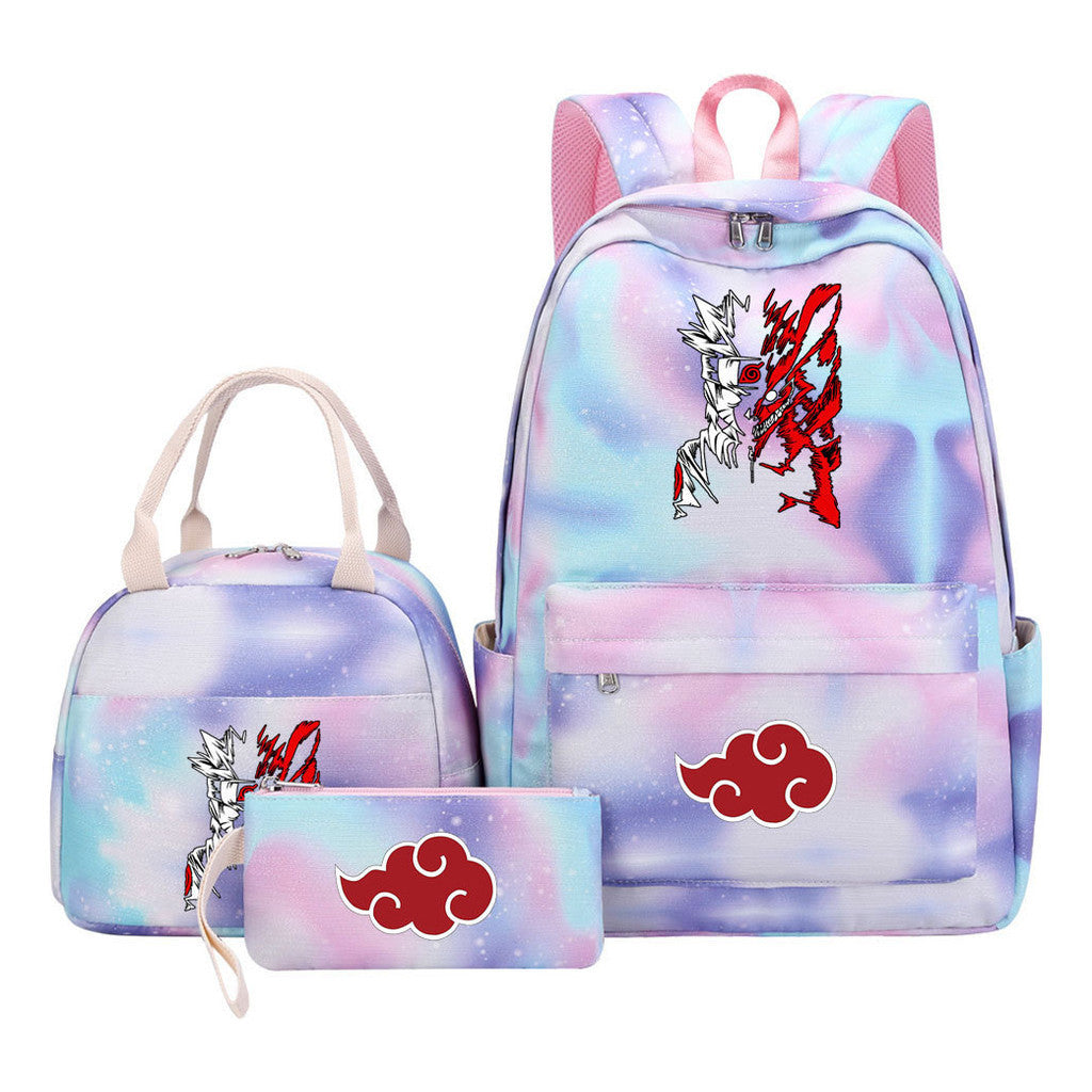 Naruto Girls School Bag Lunch Bag Three Piece Set Backpack Set