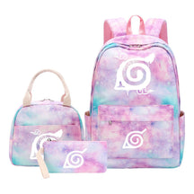 Naruto Teenage Student Girls School Bag Lunch Bag Three Piece Set Backpack Set