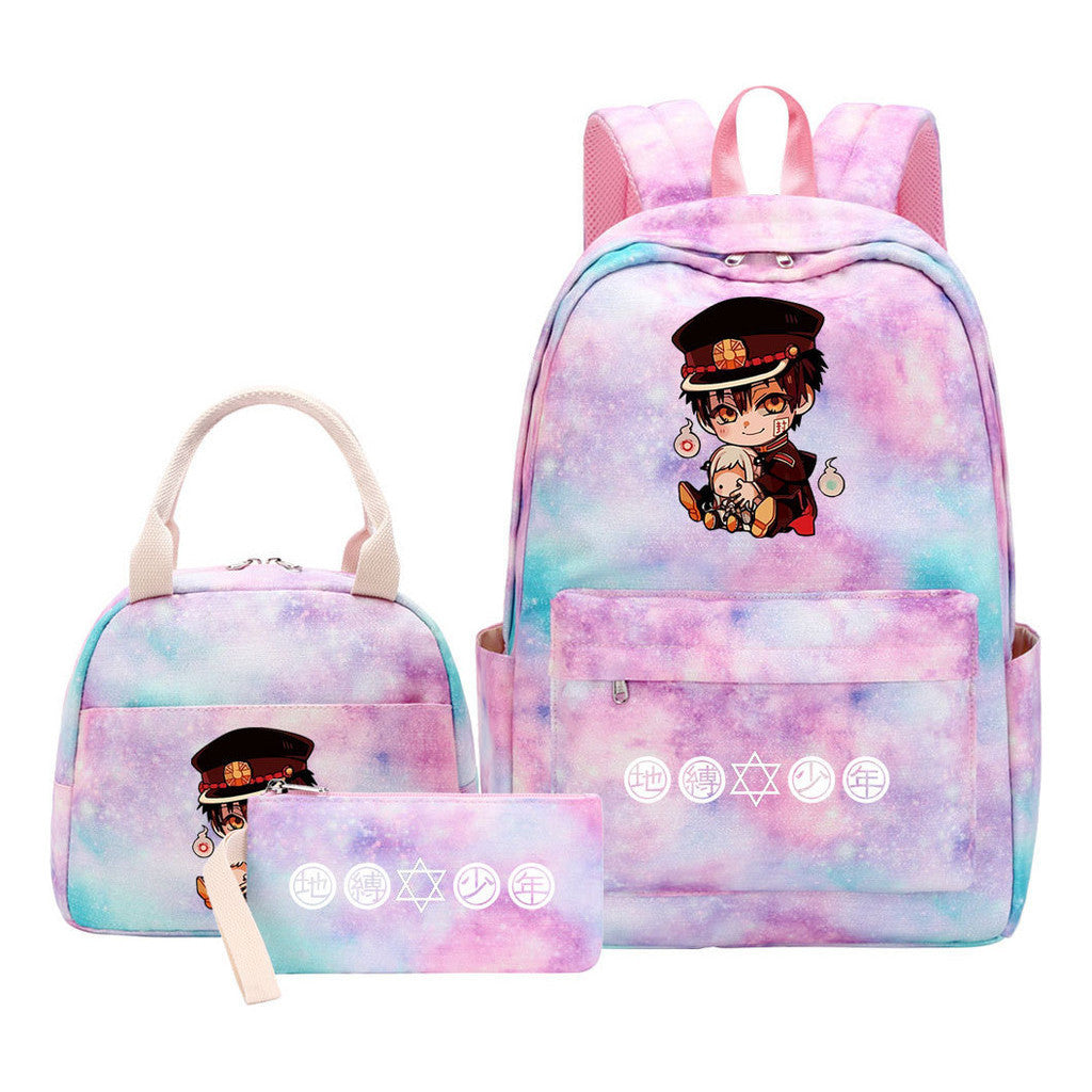 Teenage Student Girl Backpack Lunch Bag Three Piece Set Backpack Set