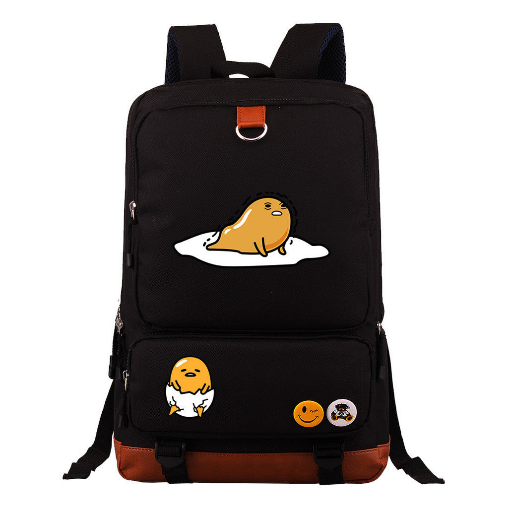 Cartoon Anime Lazy Egg Youth Student Backpack, Large Capacity Travel Bag, Boy's And Girl's Backpack