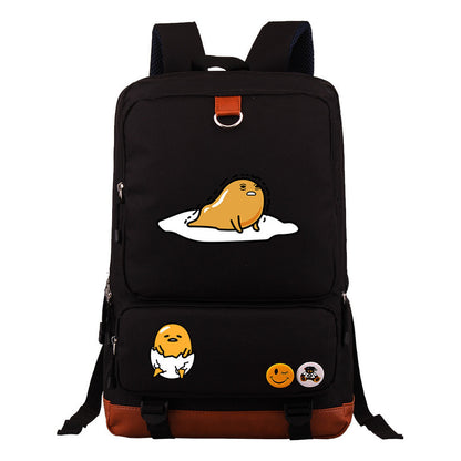 Cartoon Anime Lazy Egg Youth Student Backpack, Large Capacity Travel Bag, Boy's And Girl's Backpack