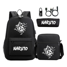 Naruto Usb Password Lock Student Backpack Three Piece Set For Boys And Girls Backpack Set