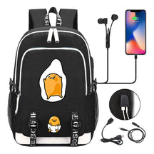 Comic Lazy Egg Youth Student Backpack Usb Men's And Women's Leisure Backpack