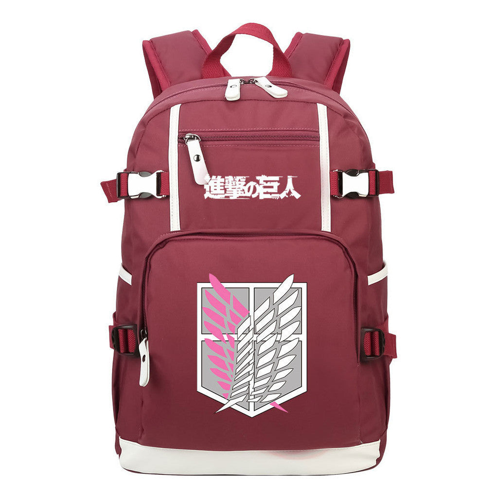 Giant Wings Of Cartoon And Anime Attack Youth Student Backpack, Leisure Travel Backpack