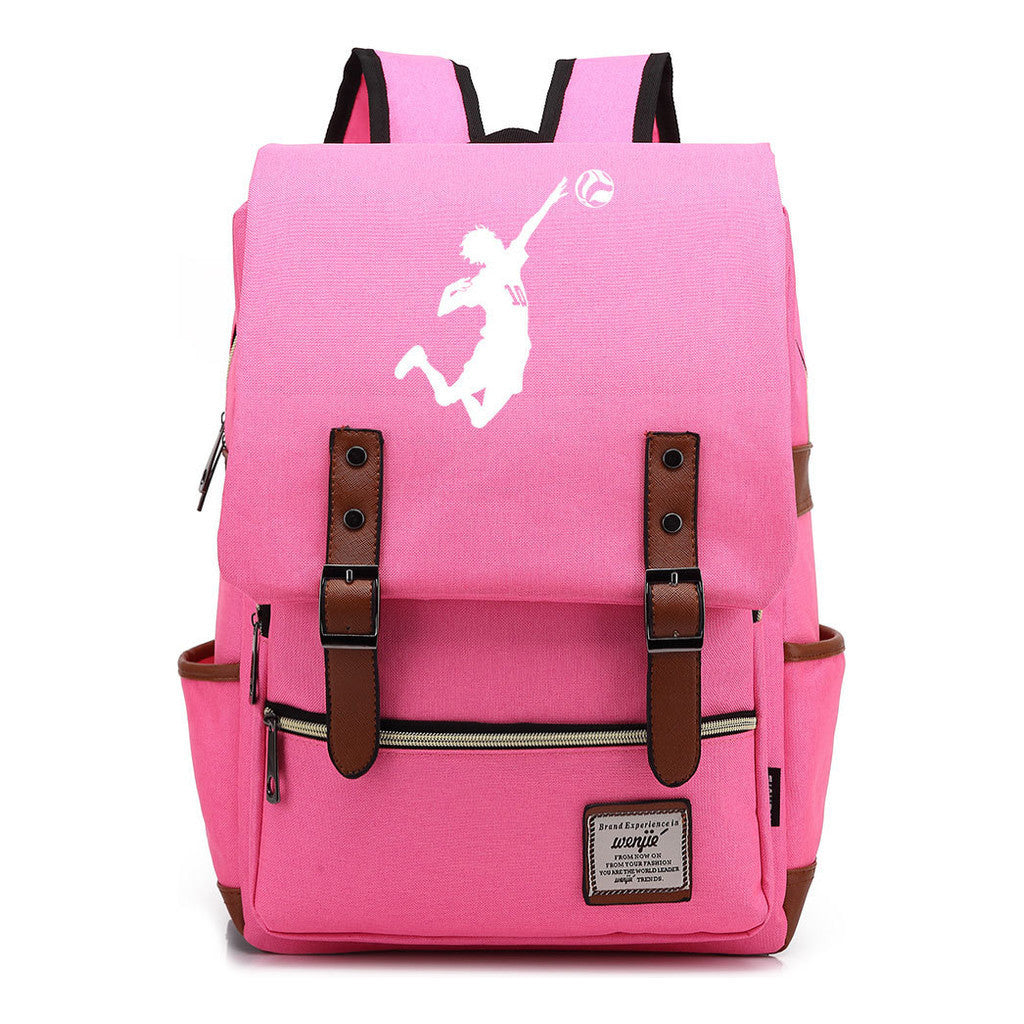 Volleyball Youth Printed Student School Bag Casual Belt Buckle Classic Backpack