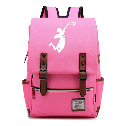 Volleyball Youth Printed Student School Bag Casual Belt Buckle Classic Backpack