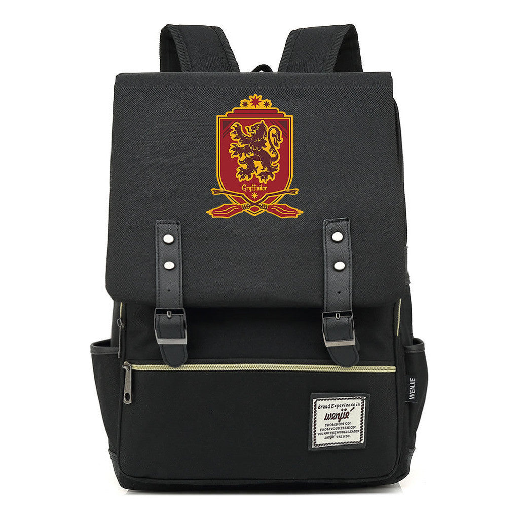 School Of Witchcraft And Wizardry Printed Youth Student Backpack For Men And Women, Casual Belt Buckle, Classic Backpack
