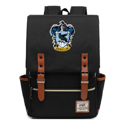 School Of Witchcraft And Wizardry Printed Student School Bag Casual Belt Buckle Classic Backpack