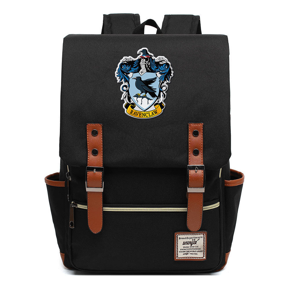 School Of Witchcraft And Wizardry Printed Student School Bag Casual Belt Buckle Classic Backpack