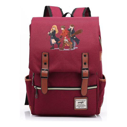 School Of Witchcraft And Wizardry Printed Youth Student School Bag Casual Belt Buckle Classic Backpack