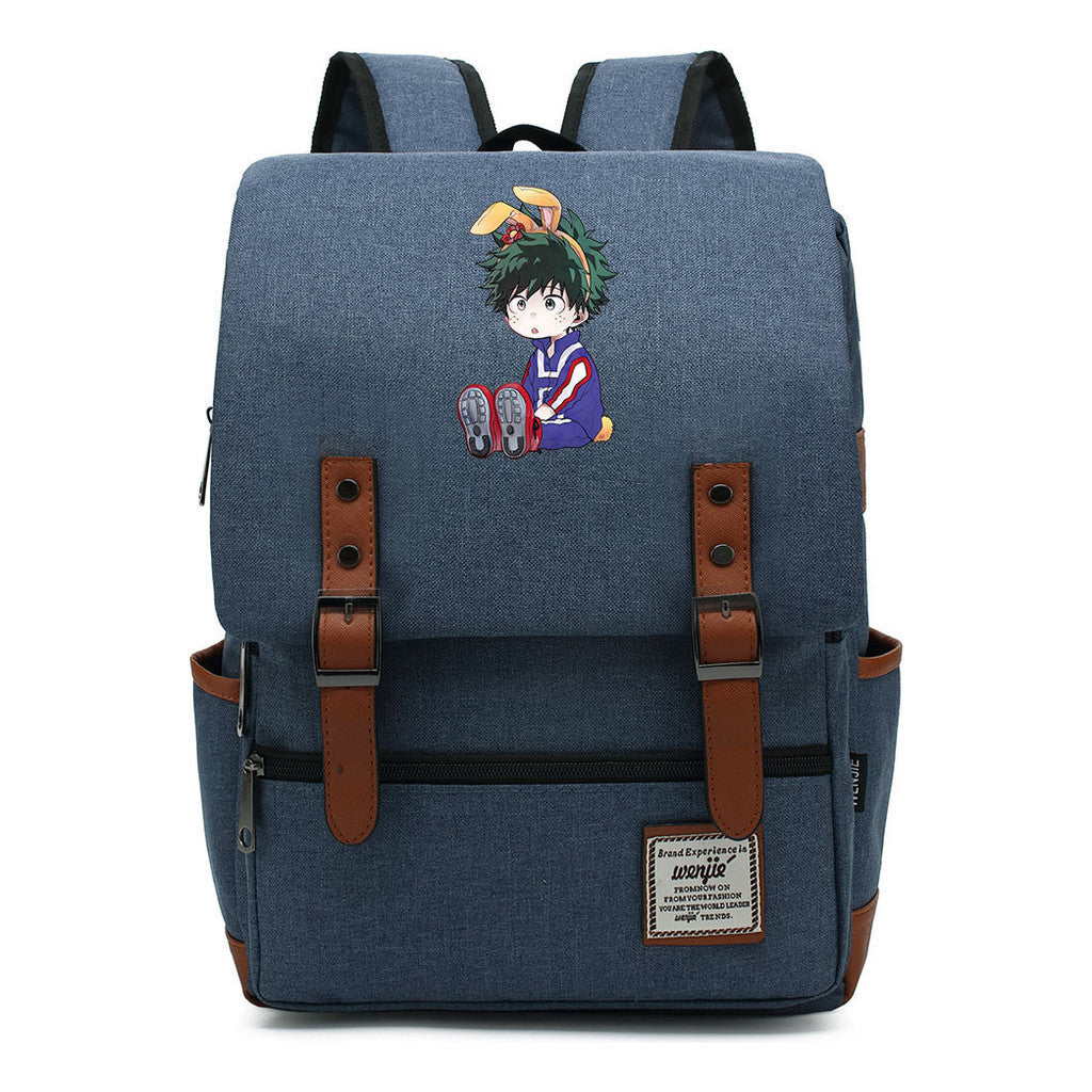 Anime My Heroes Academy Printed Youth School Bag Casual Belt Buckle Classic Backpack