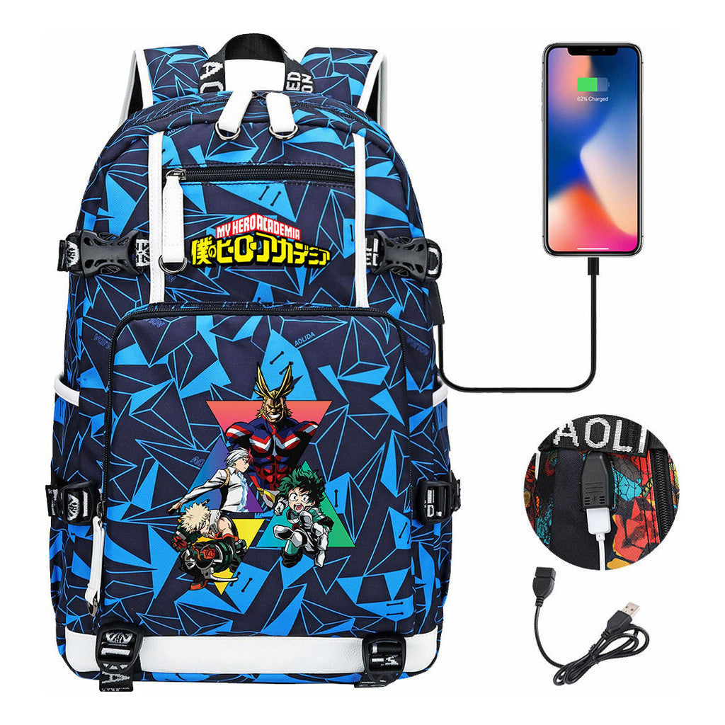 My Heroes Academy Usb Youth Student Backpack For Men And Women's Travel Backpacks