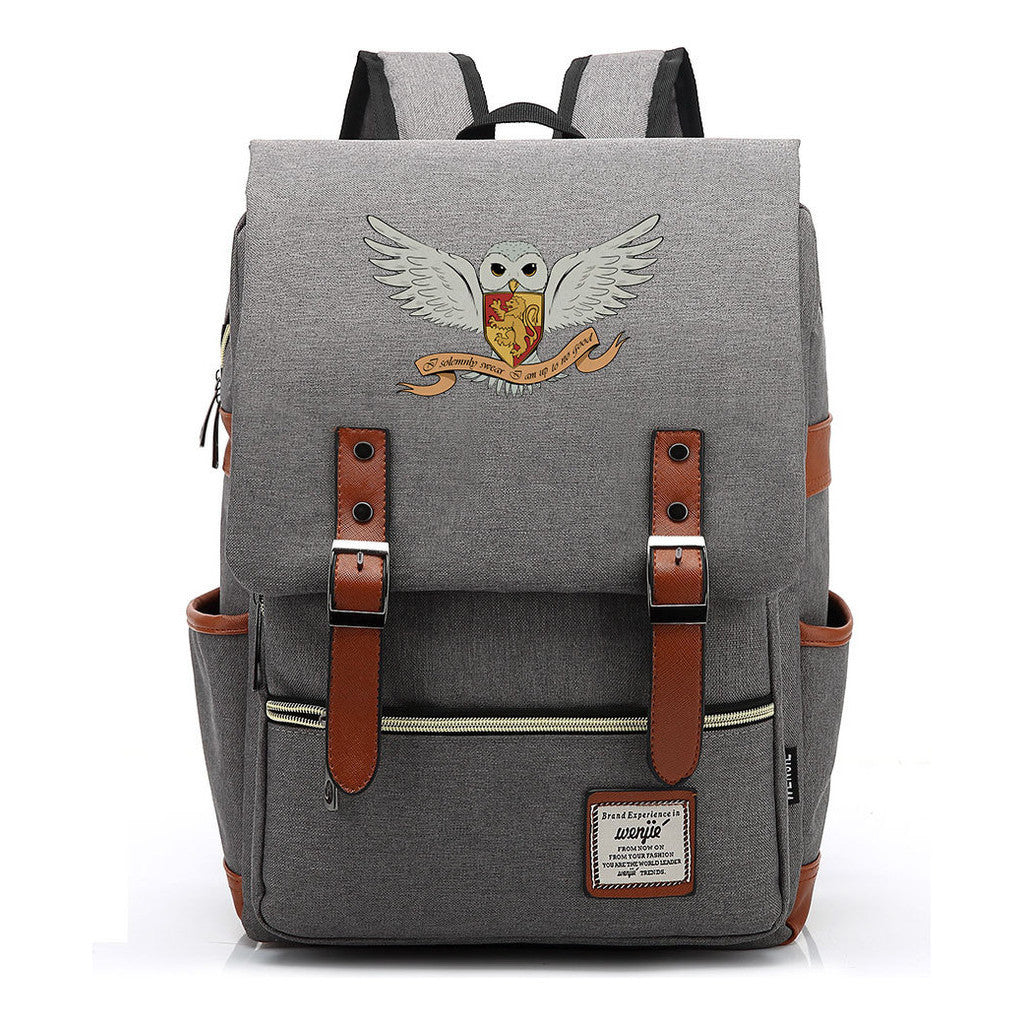 School Of Witchcraft And Wizardry Printed Student Backpack For Men And Women, Casual Belt Buckle, Classic Backpack 43*29*13.5cm
