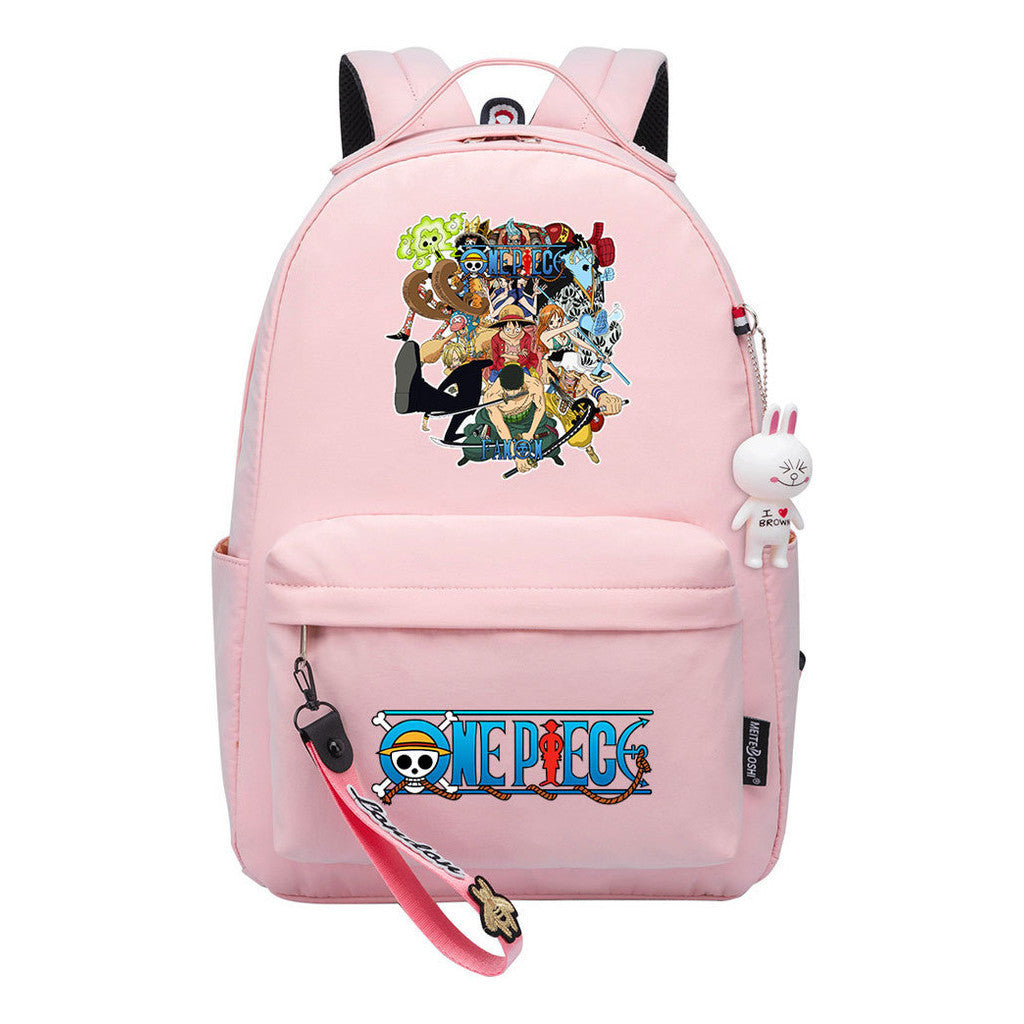 Cartoon Cartoon One Piece Luffy Schoolbag Leisure Bag Girls Backpack