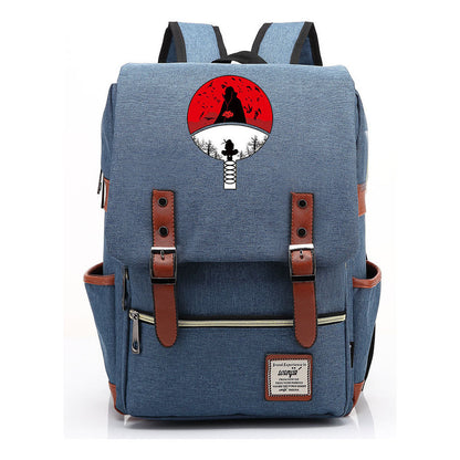 Naruto Printed Teenage Student Backpack For Men And Women, Casual Belt Buckle, Classic Backpack