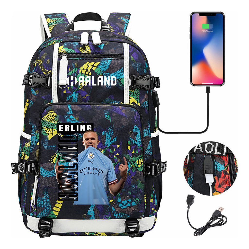 Basketball Star Harland Printed Youth Student Backpack With Large Capacity Leisure Travel Backpack