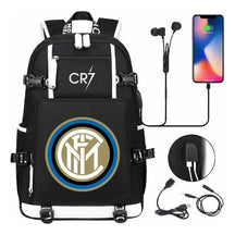 Football Dribbling Star Cristiano Ronaldo Printed Usb Large Capacity Youth Student Backpack For Men And Women's Leisure Travel Backpack
