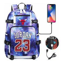 Sports Basketball Star Printed Usb Youth Student Backpack For Men And Women's Leisure Travel Backpack
