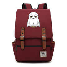 Cartoon White Owl Youth Student Backpack For Men And Women With Casual Belt Buckle Backpack