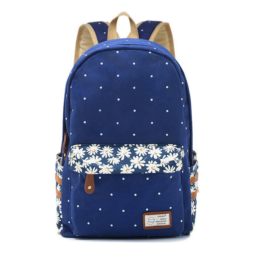 Printed Teenage Girl Student Backpack Casual Canvas Backpack