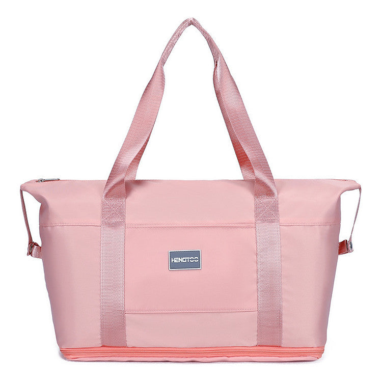 Contrast Color Luggage Bag, Travel Bag, Large Capacity Wet Dry Separation Sports And Fitness Bag, Shoulder Bag