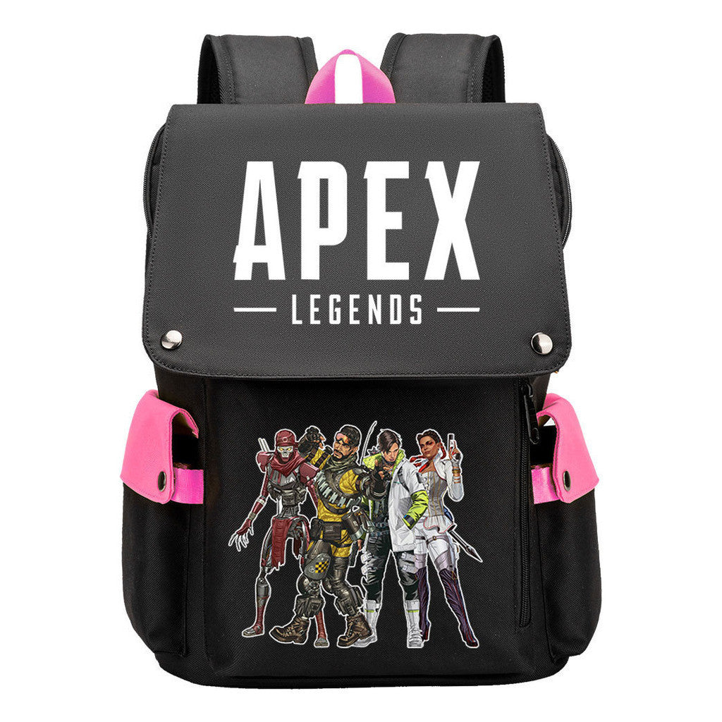 Apex Hero Print Usb Charging Cap Head Style Student School Bag Casual Backpack