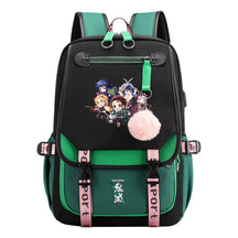 Comic Cartoon Fashion Usb Student Backpack Casual Woven Flap Backpack