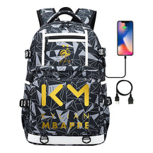 Golden Football Star Mbappe Usb Youth Student Backpack Backpack Leisure Travel Backpack