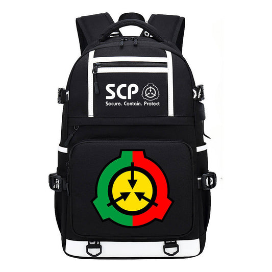 Printed Usb Youth School Bag Leisure Travel Backpack