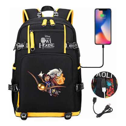 Anime Owl Magic Print Youth Student School Bag Backpack Leisure Travel Backpack