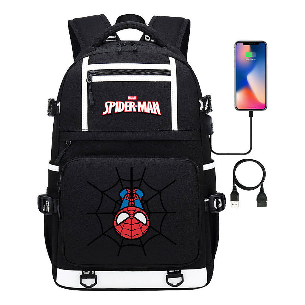 Superhero Printed Youth Student Backpack Men And Women's Leisure Travel Backpack