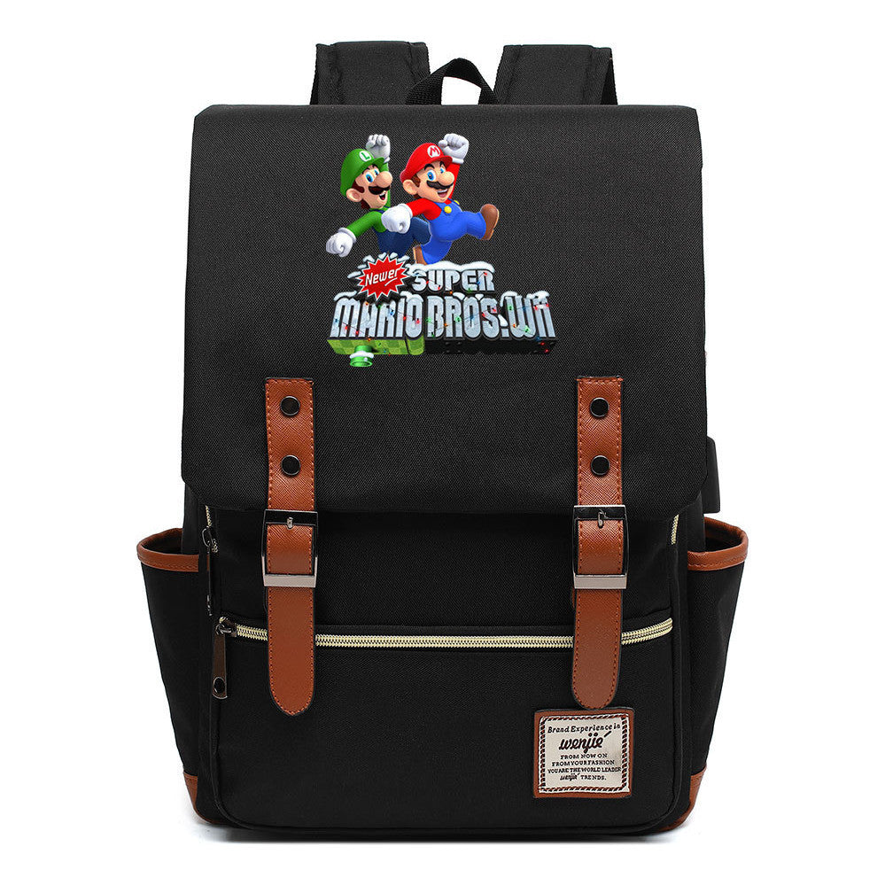 Game Super Mario Youth Student Backpack Usb Casual Backpack