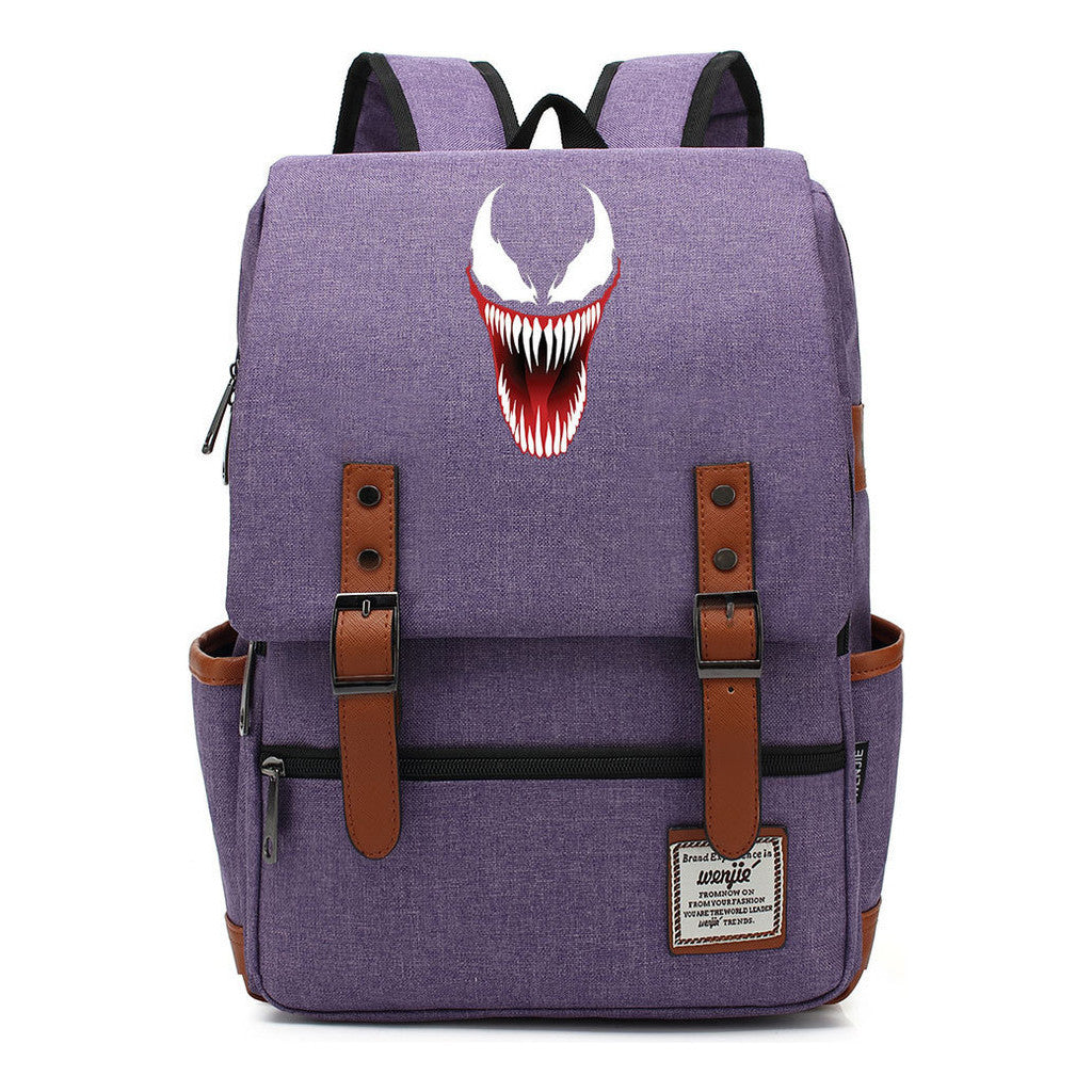 Printed Teenage Student Backpack For Men And Women With Casual Belt Buckle Classic Backpack