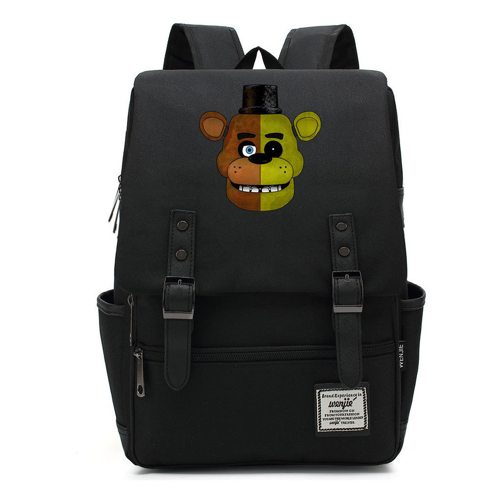 Toy Bear Game Printed Youth Student Backpack For Men And Women, Casual Belt Buckle, Classic Backpack