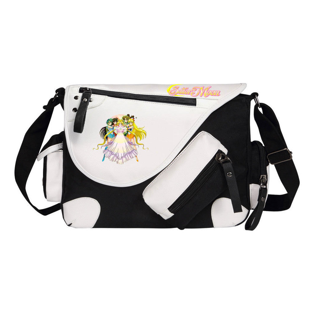 Beauty Girl Warrior Printed Youth Student School Bag Canvas Single Shoulder Bag Men's And Women's Casual Straddle Backpack