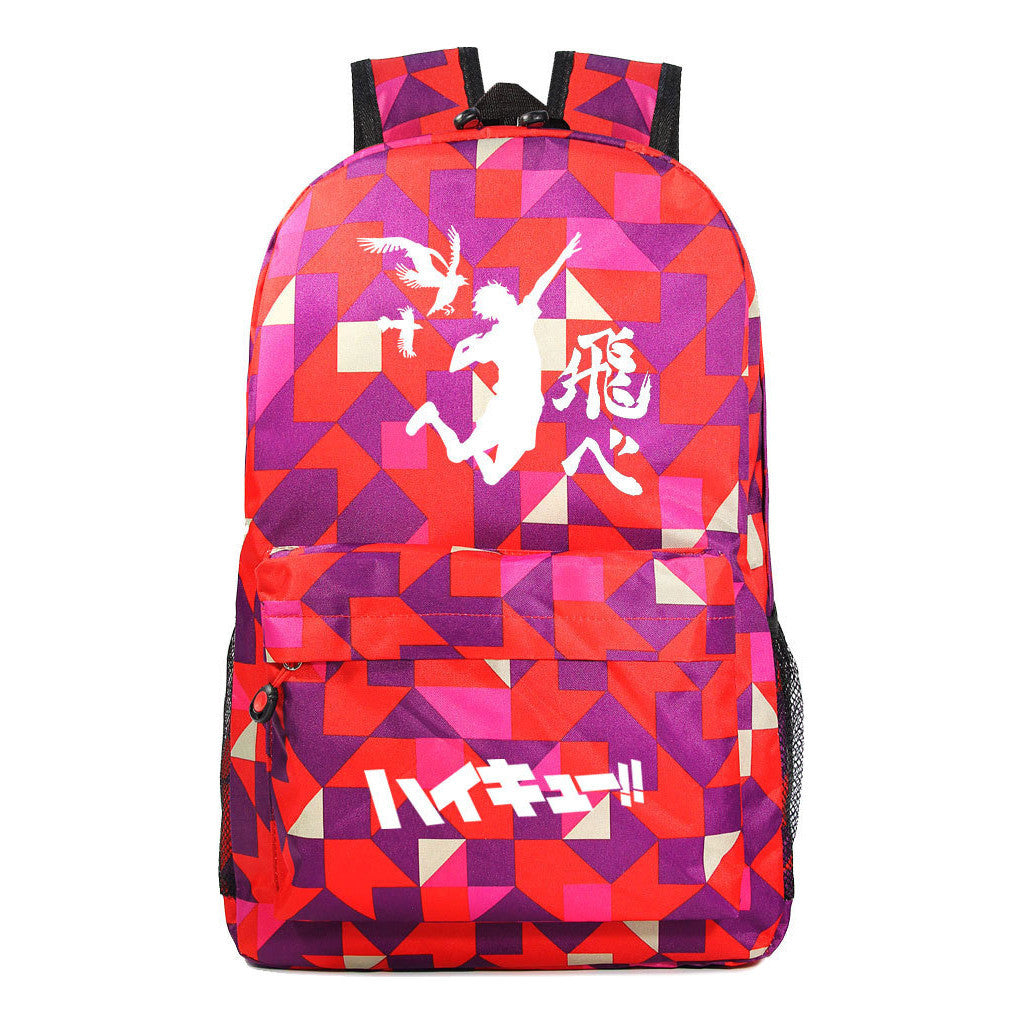 Fashion Volleyball Youth Flying Heart Printed Youth Student School Bag Men's And Women's Leisure Backpack