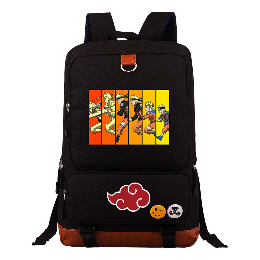 Cartoon Naruto Uchibo Youth Student School Bag Large Capacity Travel Bag Men's And Women's Backpack