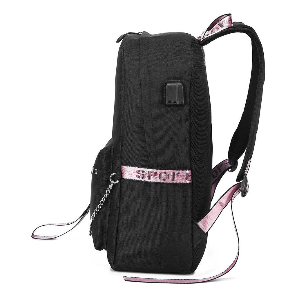 Steel Alchemist Printed Usb Youth Student Backpack For Men And Women's Leisure Travel Backpack