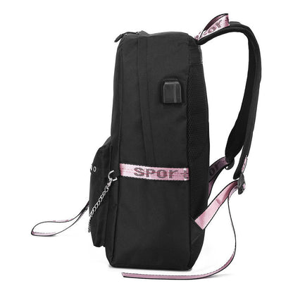 Steel Alchemist Printed Usb Youth Student Backpack For Men And Women's Leisure Travel Backpack