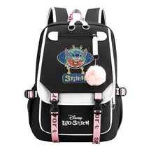 Interstellar Baby Stitch Usb Backpack For Boys And Girls, Casual Woven Strap Flip Back Backpack