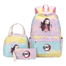 Cartoon Fashion Student Girls School Bag Lunch Bag Three Piece Set Backpack Set