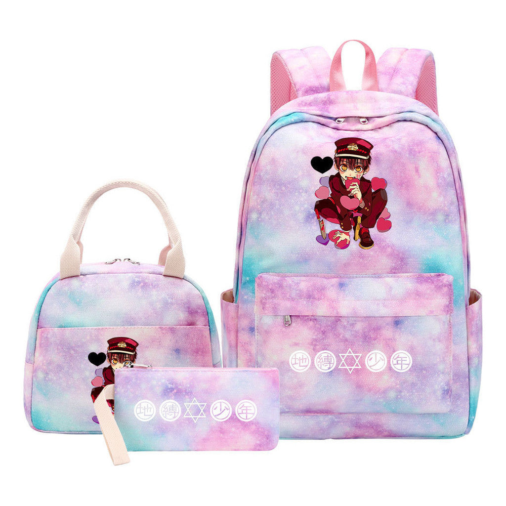 Teenage Student Girl Backpack Lunch Bag Three Piece Set Backpack