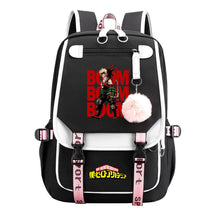 My Heroes Academy Usb Student Backpack For Boys And Girls, Casual Weaving Ribbon Flip Back Backpack