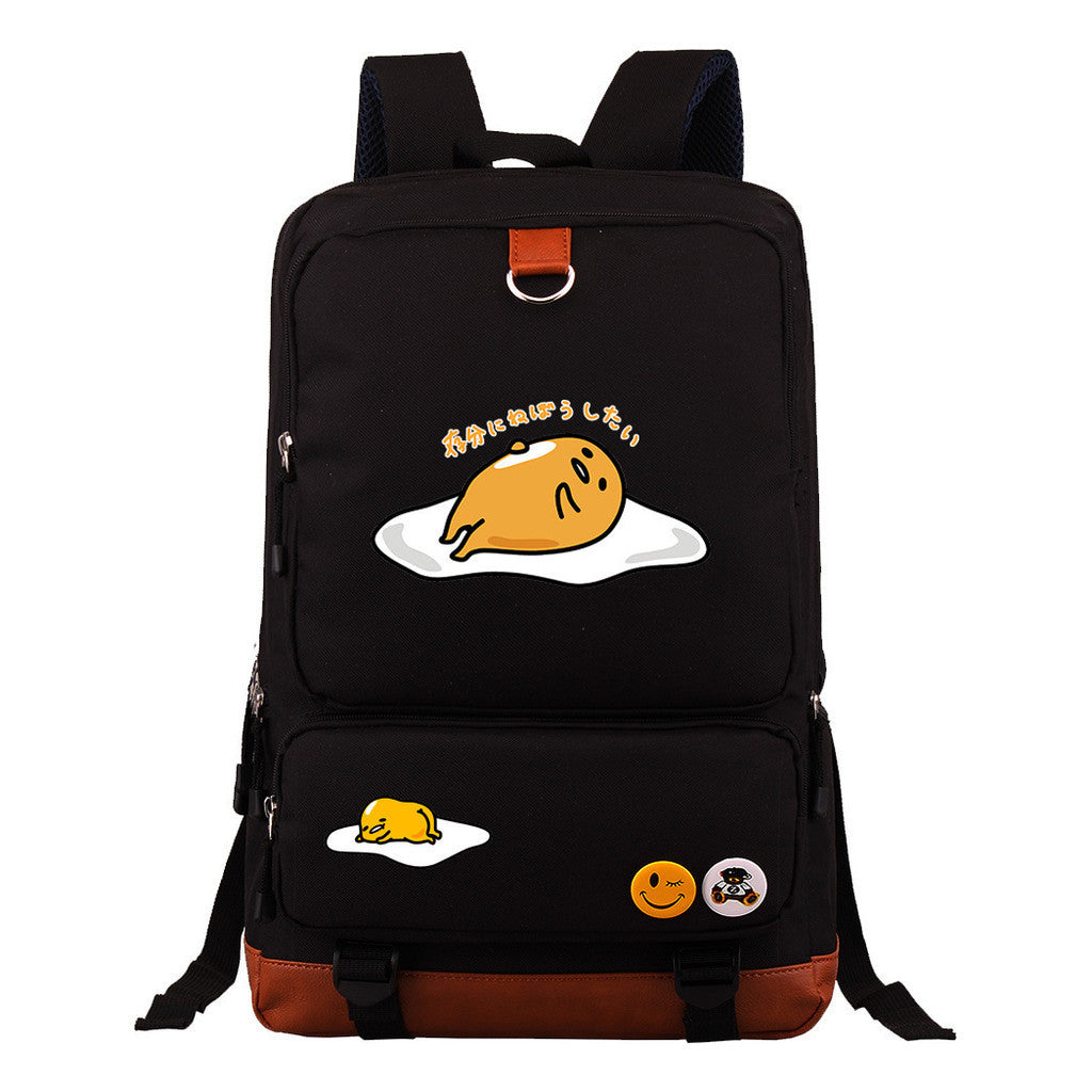 Cartoon Anime Lazy Egg Youth Student Backpack With Large Capacity Travel Bag For Boys And Girls Backpack