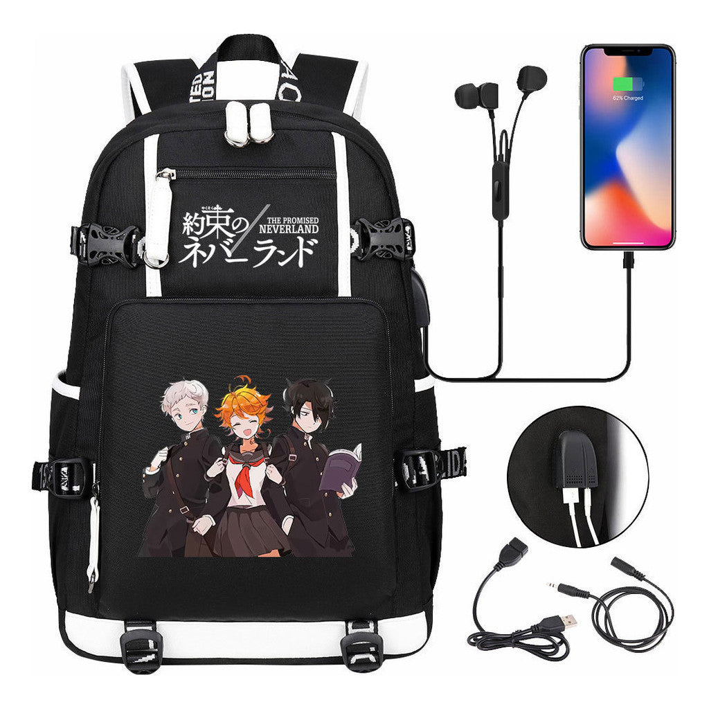 Promised Dream Island Usb Large Capacity Youth Student Backpack For Boys And Girls Leisure Travel Backpack
